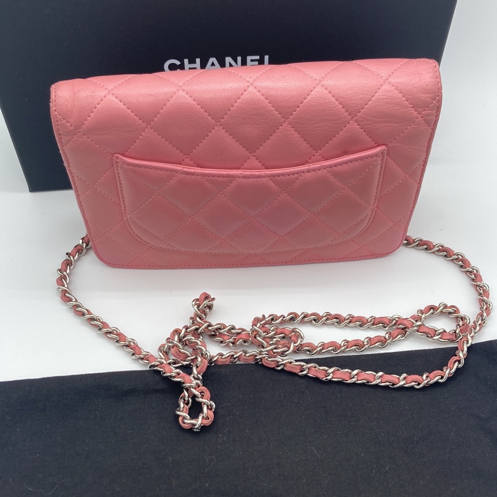 CHANEL CC SILVER HARDWARE LIGHT PINK QUILTED WOC BAG WITH DUST BAG - Picture 4 of 17